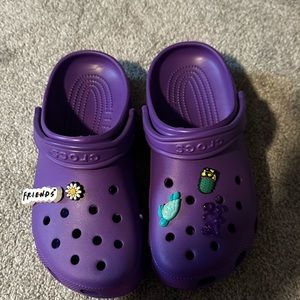 Purple crocs with jibbitz